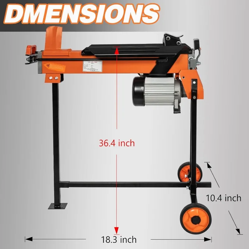 

Firewood Splitting Machine Black Stand Wood Splitter Log Splitter 6.5 Ton with Stand, Wood Splitter Electric Powered