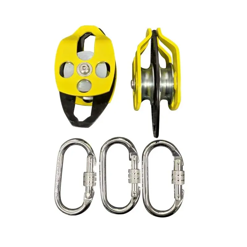 Double side open labor saving hoisting movable pulley group hand pull pulley hook small crane air conditioner hoisting lifting