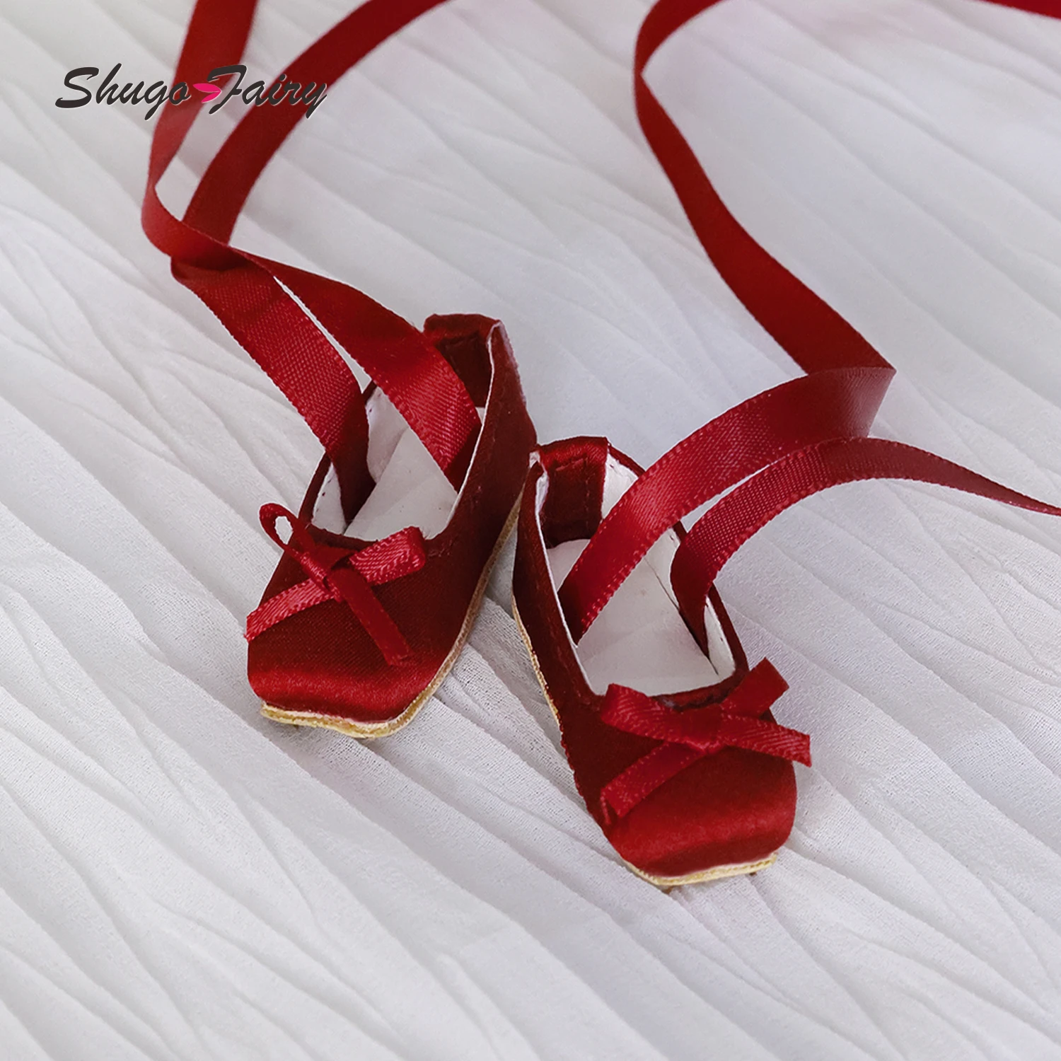 1/4 BJD أحذية الدانتيل متابعة أحذية الباليه ريترو ستايل يناسب 1/4 بانكسي عالية الكعب WX4-388 ShugaFairy اكسسوارات