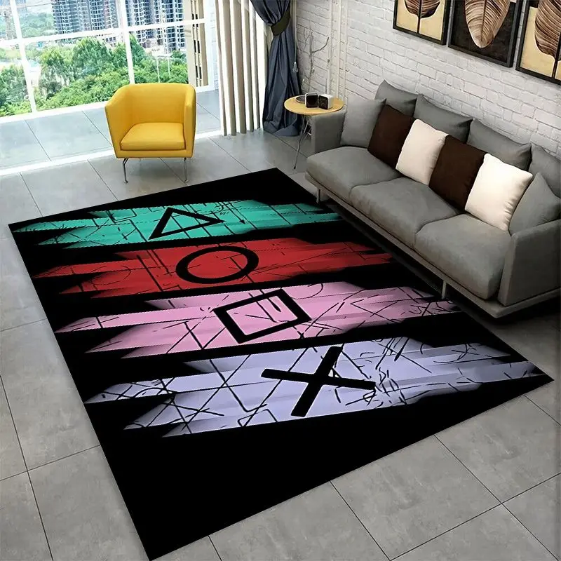 Retro Game Zone logo Controller Non-Slip Area Rug for Living Room,Bedroom,Playroom,Soft Carpet Floor Mat Home Decor Rug  Room