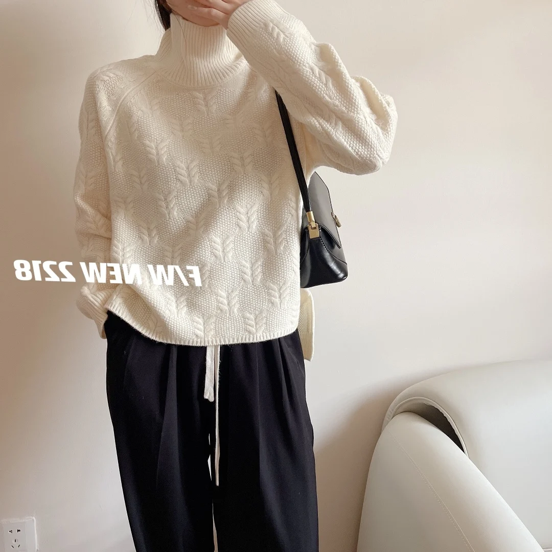 

New And Winter 2023 Autumn Women's ClothingAll-Wool Sweater Knitted Loose Sweater 1017