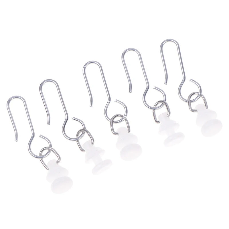 40 Stück Vorhangschienen-Riemenscheibenhaken, S-förmige, geräuschlose Vorhanghaken und Kunststoffgleiter, Schienenrollen für Zimmer, Badezimmer, Vorhänge