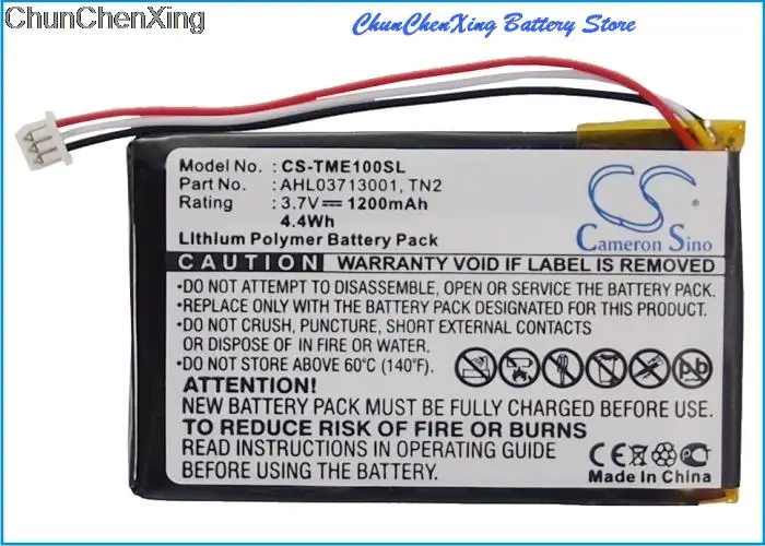 

Cameron Sino 1200mAh Battery AHL03713001, TN2 for TomTom AVN4430, Eclipse, TNS410