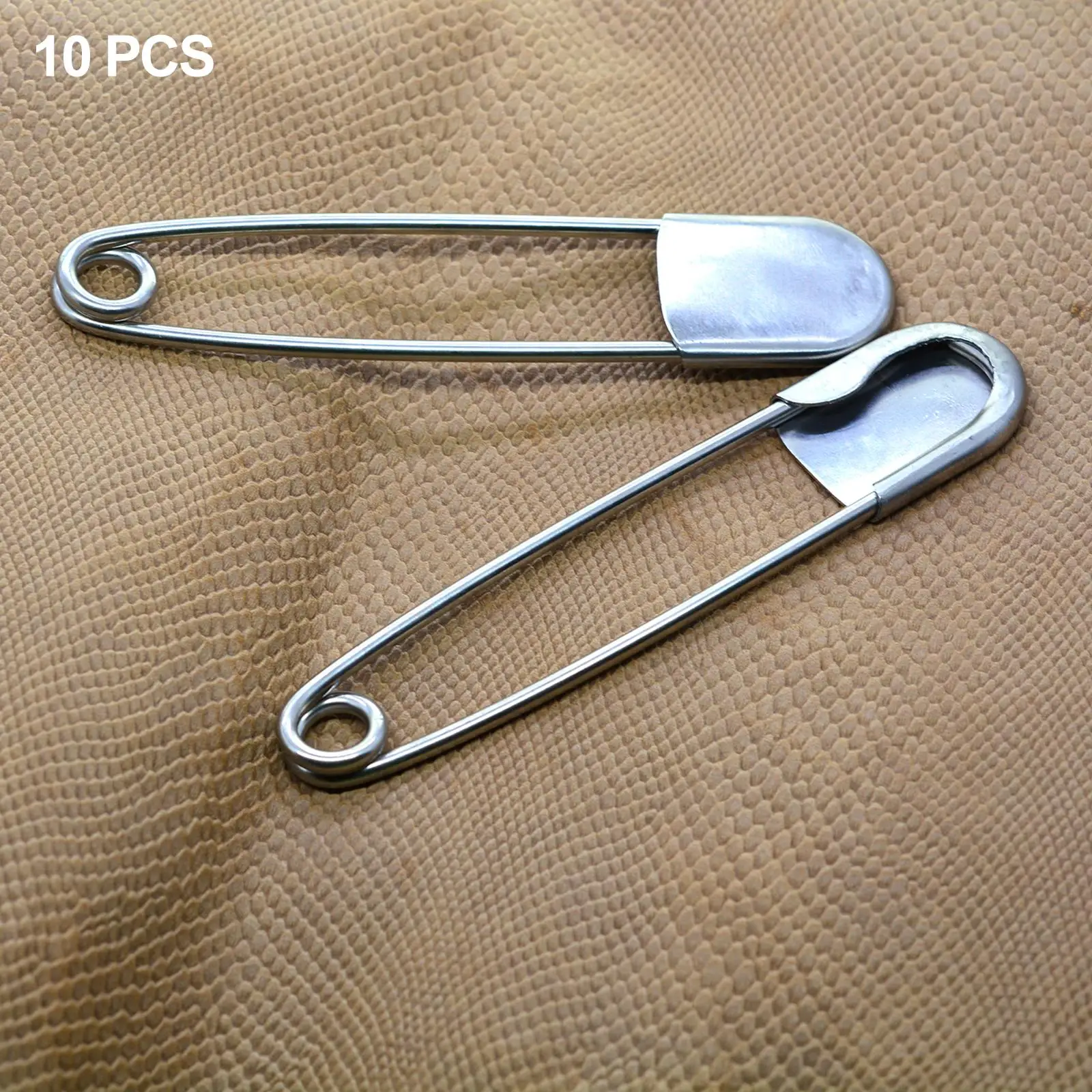 10 Pieces 5 inch Extra Large Safety Pins Jumbo Heavy Duty Stainless Steel for