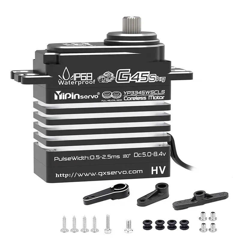 GXservo 45 kg wasserdichtes Servo PWM Digitalservos Kernloser Motor High Torque Oblique Tooth Servo für 1/8 1/10 1/12 Rc Car Robots