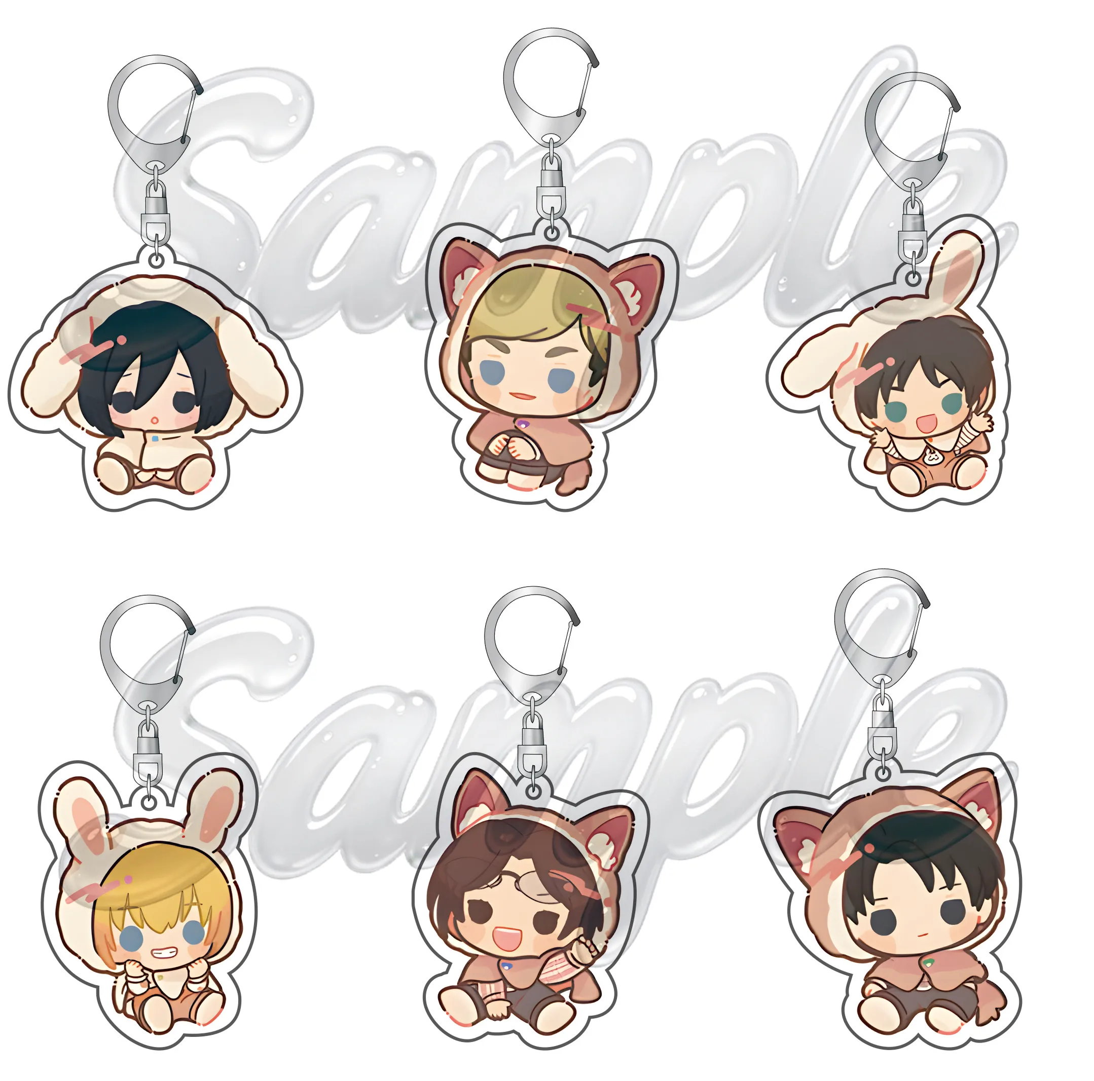 Anime Attack on Titan 6cm Acrylic Keyrings Backpack Decorations Accessories Decor Gifts Exquisite Products Elegant Keychains