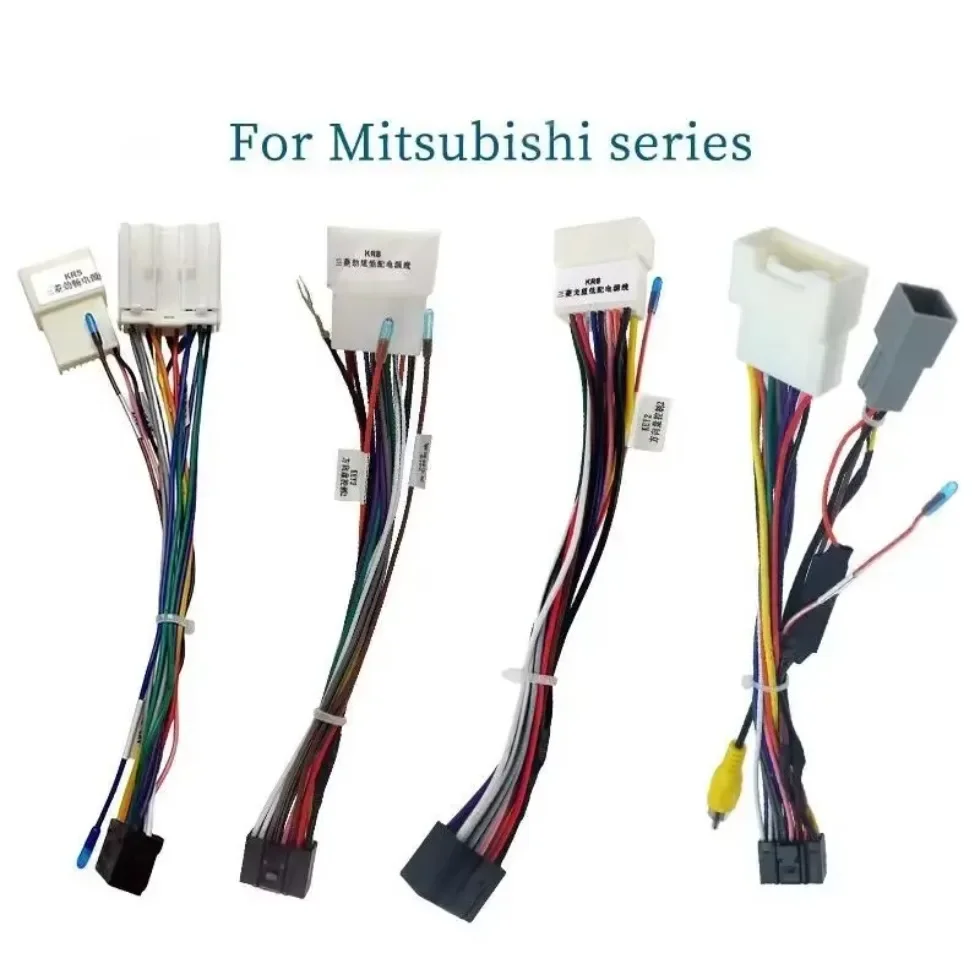 Car Stereo Radio 16PIN Adaptor Wiring Harness For Mitsubishi Lancer ASX Outlander Mirage Power Calbe Wire Head Unit Harness