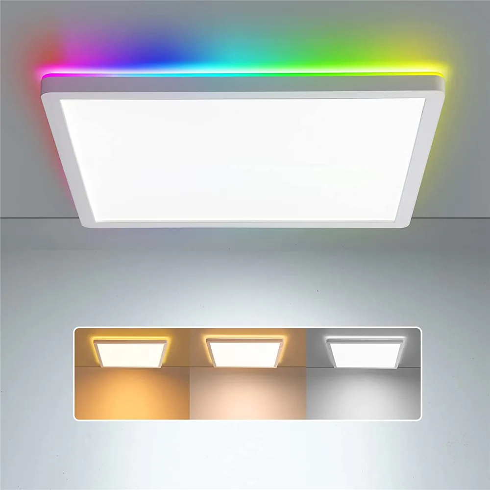 

RGB Square LED Ceiling Light Dimmable Modern Ceiling Lamp Home Bedroom Living Room Ambient Light Led Aisle Light Home Decoration