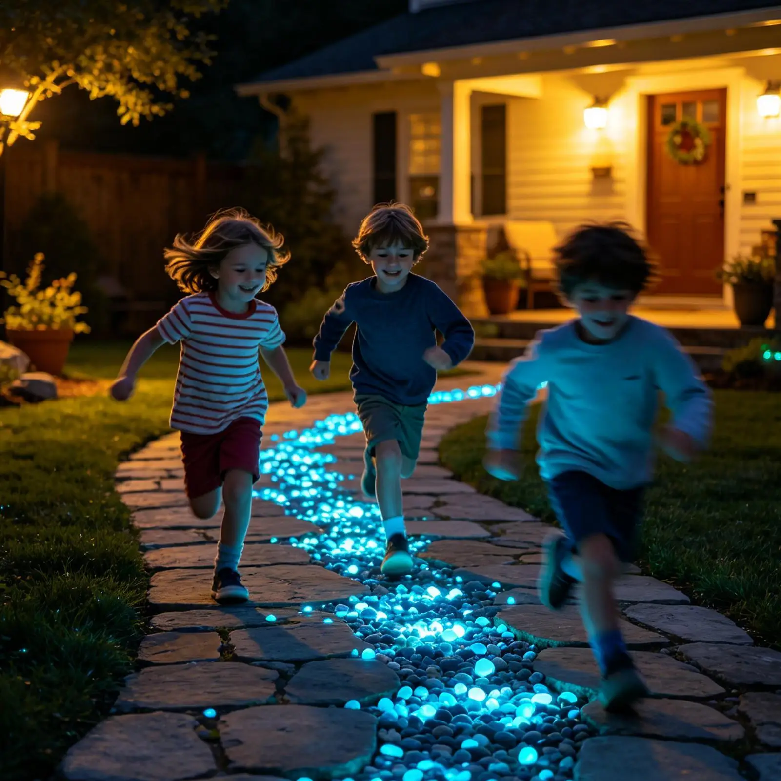 Glowing Stepping Stones 300 Pieces Resin Decorative Pebbles Glowing Pebble Stones For Walkway Backyard Fairy Garden Pathway