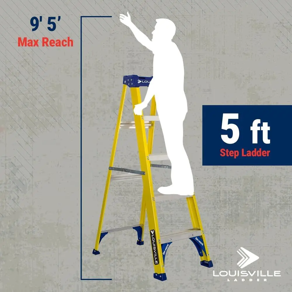 Fiberglass Step Ladder, 250 lbs Load Capacity, Type I, S2005