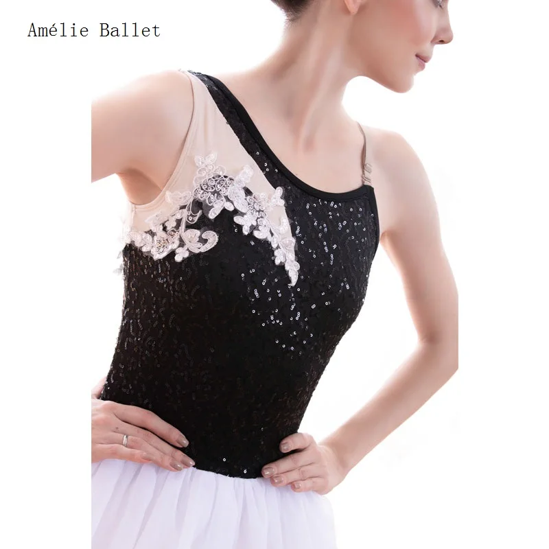 18711 Czarno-Biały Top Gorset Baletowy Tutu Kostium Baletowy dla Kobiet i Dziewcząt Tutu Baleriny Liryczny i Kontemplatywny Kostium Taneczny