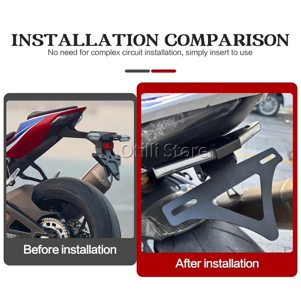For Honda CBR1000RR-R CBR1000RR 2020-2025 CBR 1000RR Tail Tidy Fender Eliminator Motorcycle License Plate Holder LED Turn Signal