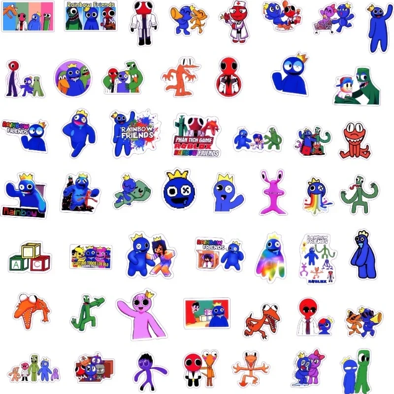 50pcs Roblox Rainbow Friends Stickers Suitcase Water Cup Stationery Mobile Phone Scooter Laptop Refrigerator Decoration Stickers