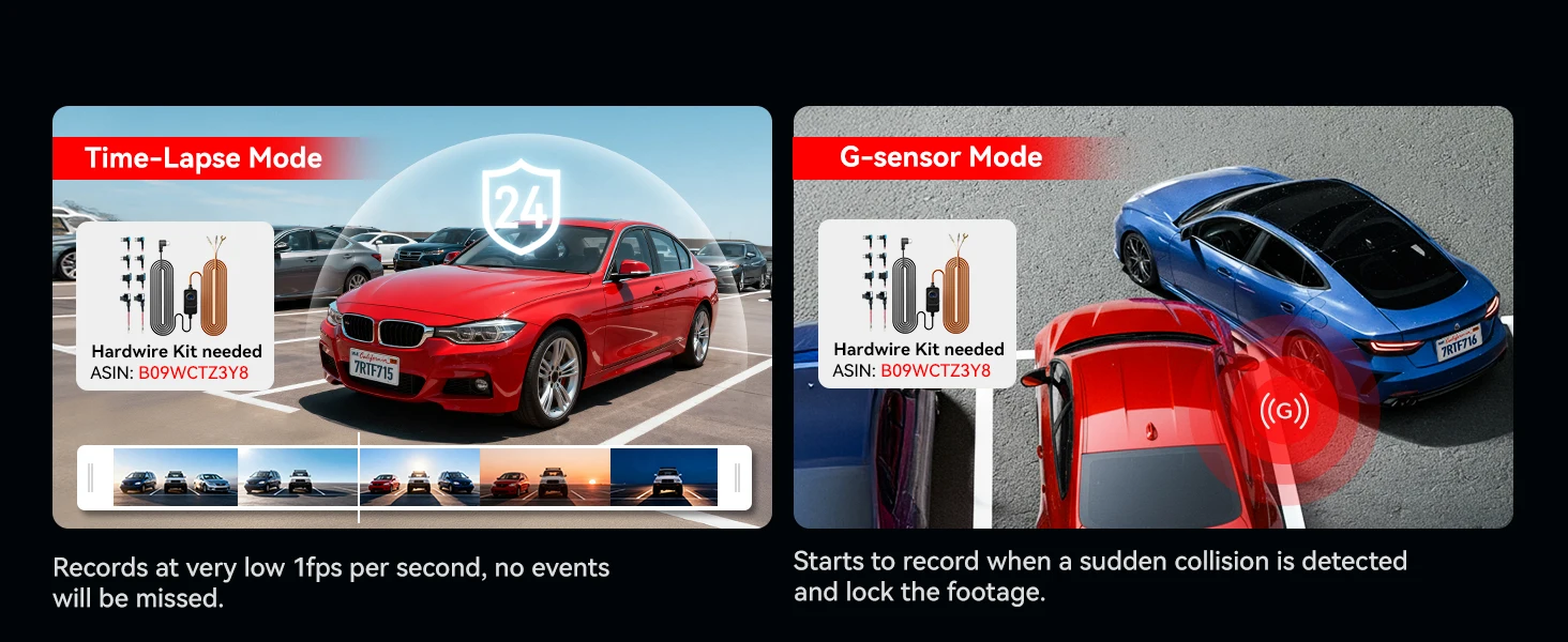 REDTIGER F7N TOUCH 4K Dashcam Starvis 2 IMX675 5,8 GHz WLAN Autokamera für Nachtsicht WDR von vorne und hinten – Detail 7