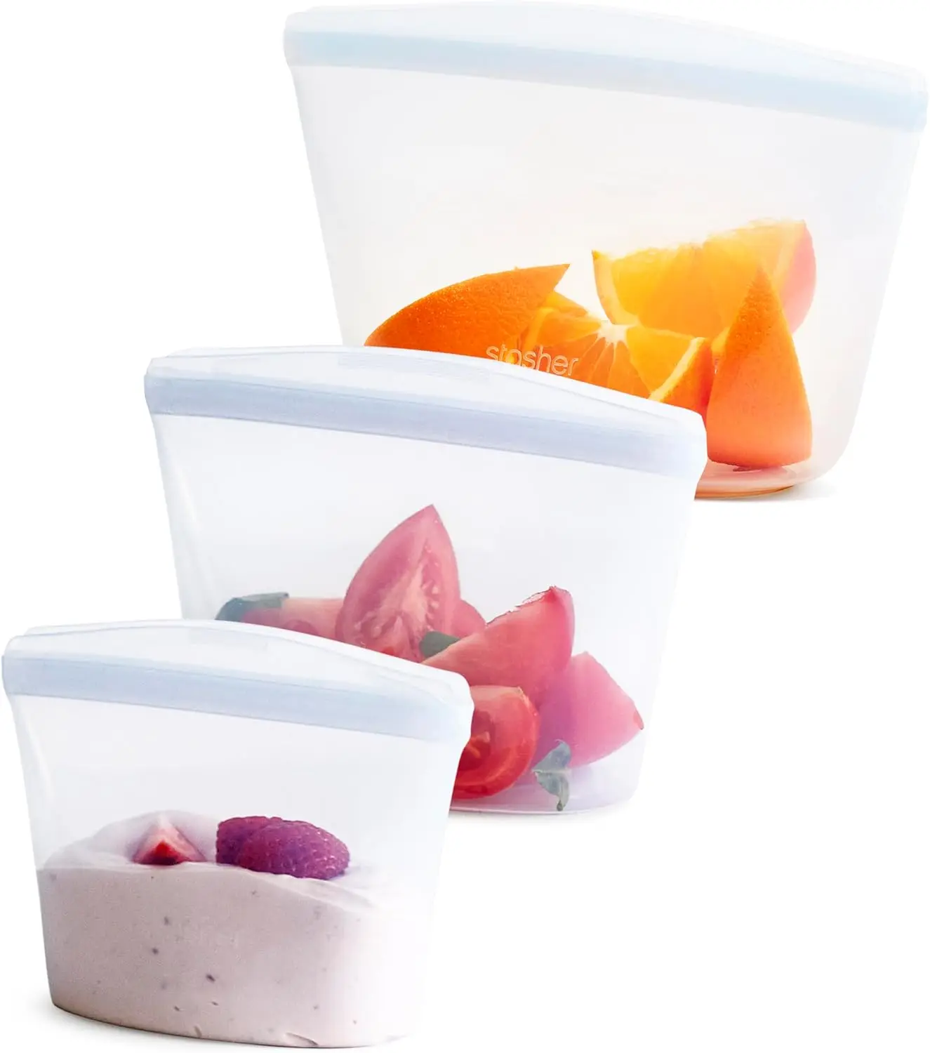 

Reusable Silicone Storage Bags, 3-Pack Bowls, Freezer Safe, Microwave & Dishwasher Friendly, Eco-Friendly Food Containers