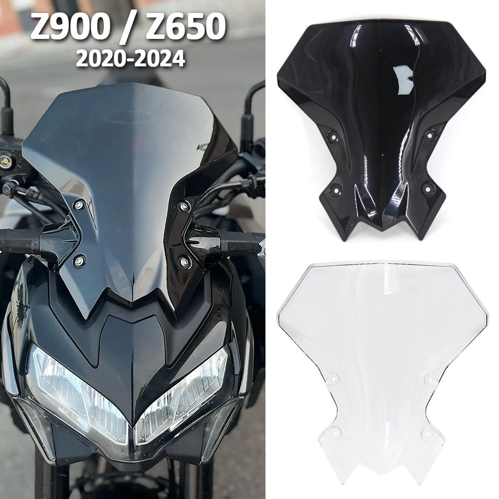 لكاواساكي Z 900 650 Z900 Z650 2020 2021 2023 2024 دراجة نارية الزجاج الأمامي شاشة قناع الزجاج الأمامي فقاعة مزدوجة الرياح منحرف #1