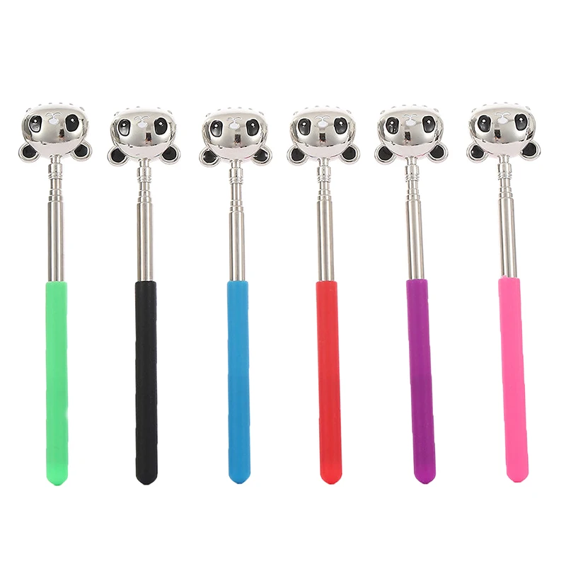 

1PC Portable Telescopic Stainless Steel Cute Panda Six Teeth Back Scratcher Back Itching Relief Massager For Old Man Household