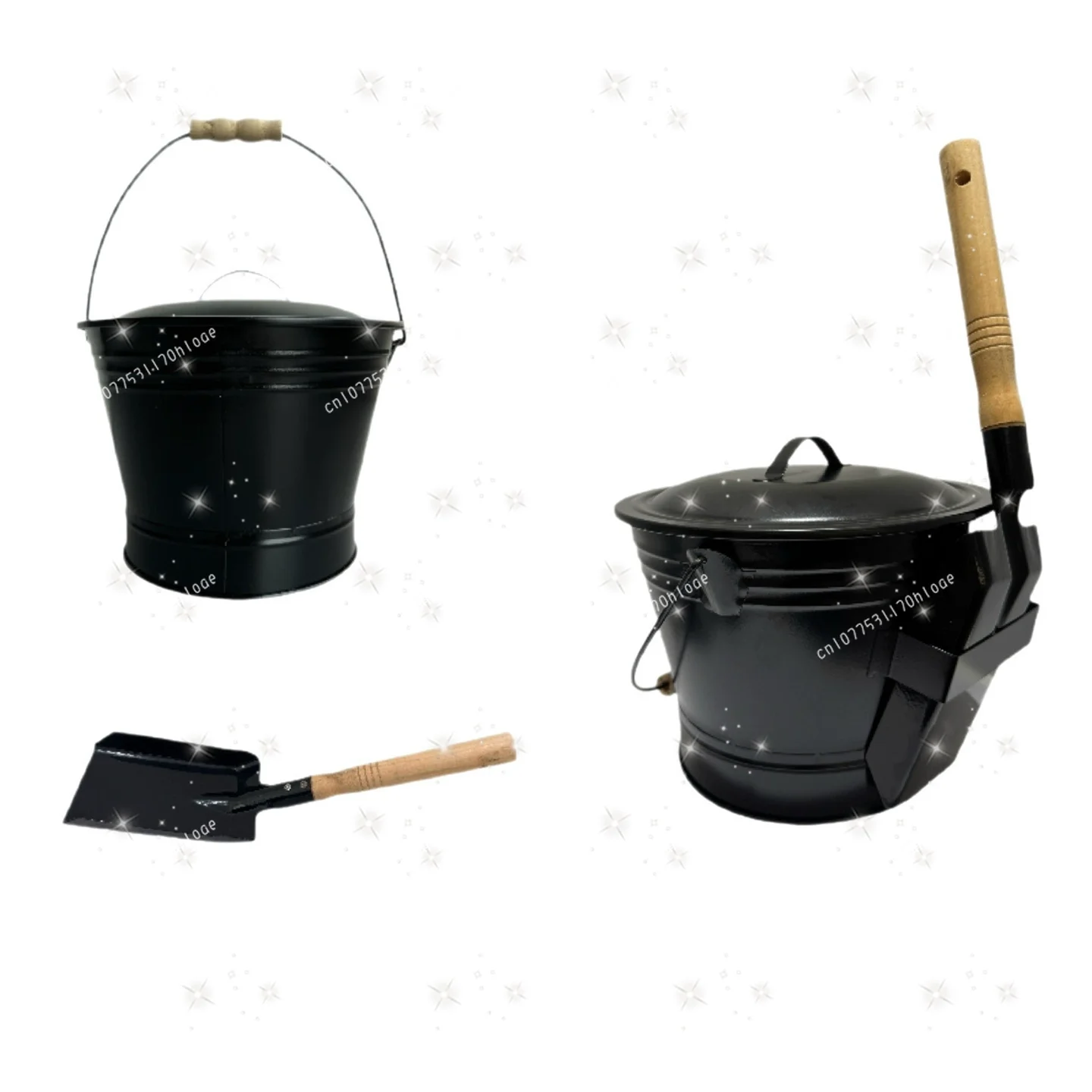 Hot Selling Fireplace Ash Shovel Ash Bucket Three-Piece Set Ash Wood Fireplace Tool Set