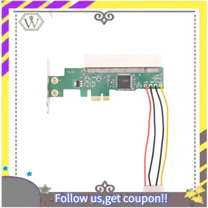 New PCIE To PCI Adapter PCI Express X1 To PCI Expansion Card Riser Board ASM1083 Chipset With 4-Pin Power Connector Easy Install