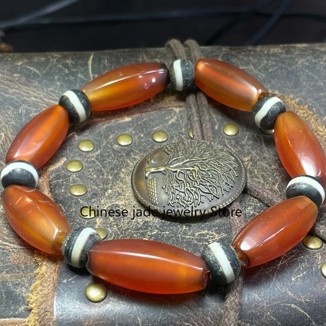 Tibetan Nepalese Himalayan Bead Ancient agate Old Dzi Talisman eye Bead Amulet