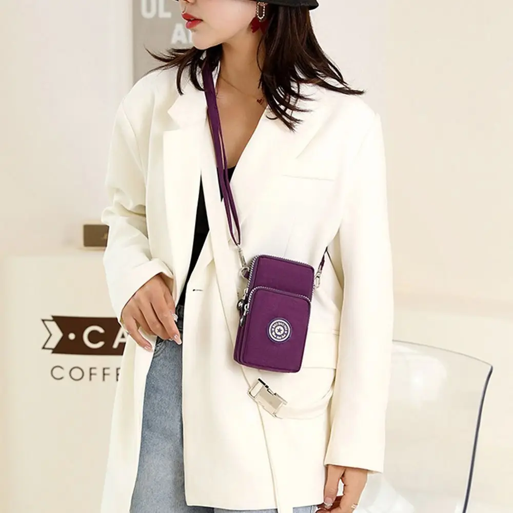 Cosmetic Bags Three Zippers Bags Mobile Phone Bag Korean Style Wallets Women Crossbody Bag Wrinkle Arm Bag Small Shoulder Bag