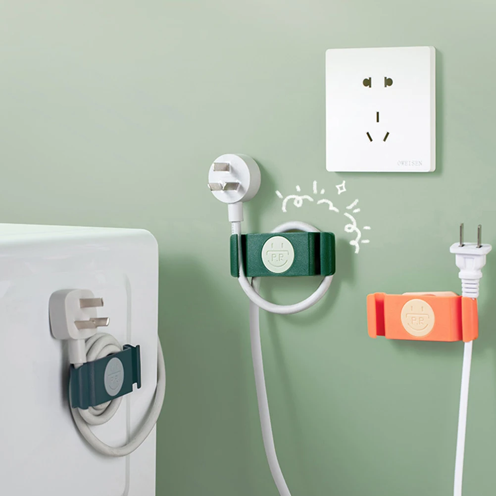 

4 Pcs Cable Holders for Cords Rotary Storage Device Cables Organizer Desk Wires Blue