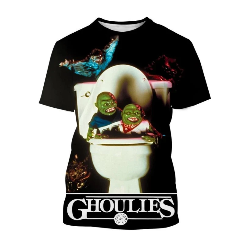 2024 hot selling new Ghoulies 3D printed horror movie monster demon T-shirt men's and women's round neck casual T-shirt