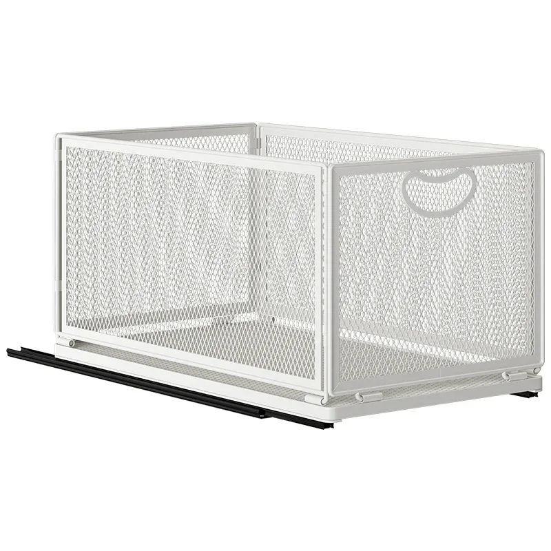 

Lower sink grid pull-out storage basket, kitchen household rack seasoning folding drawer storage basket