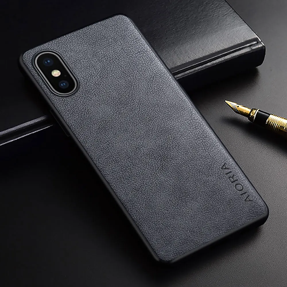 Funda para iphone x xs max xr funda de piel de cuero Vintage de lujo con funda de silicona suave coque para iphone x xs max xr funda capa