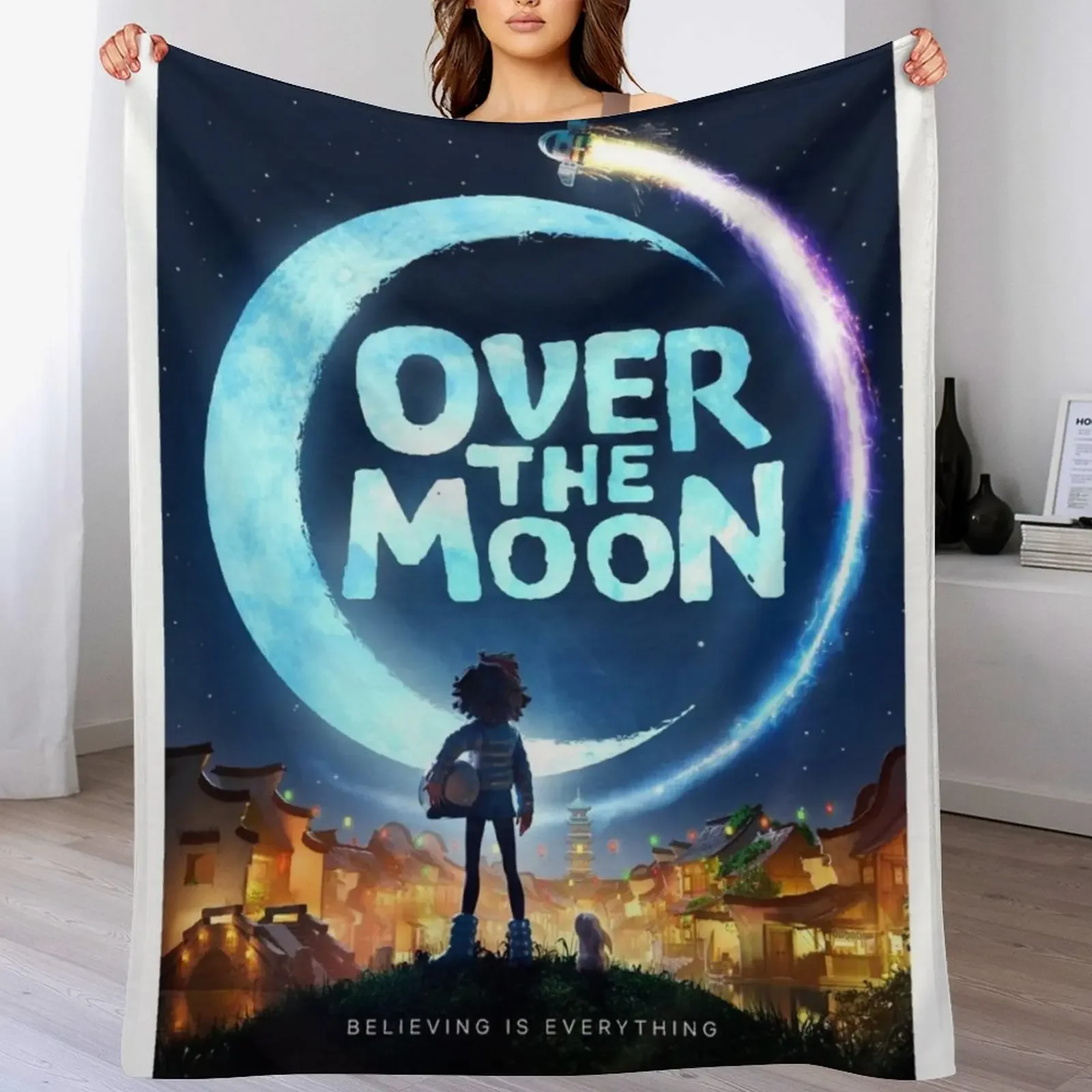 

Over the moon Throw Blanket Decorative Beds warm winter anime Luxury Brand Blankets