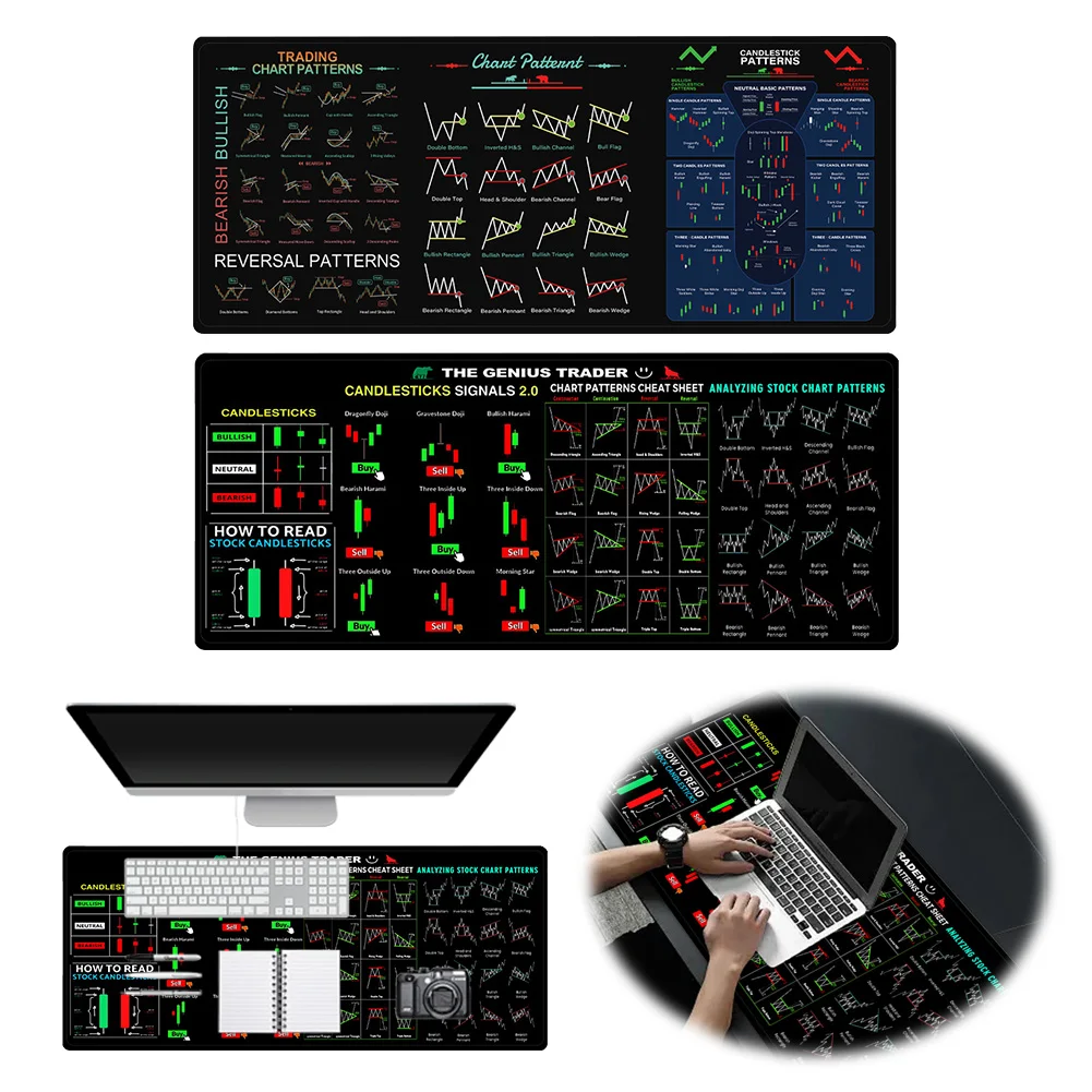 

Коврик для мыши Stock Market с прошитыми краями Коврик для компьютера Stock Market Нескользящая база Trader Коврик для компьютерного стола для офиса Домашний компьютер