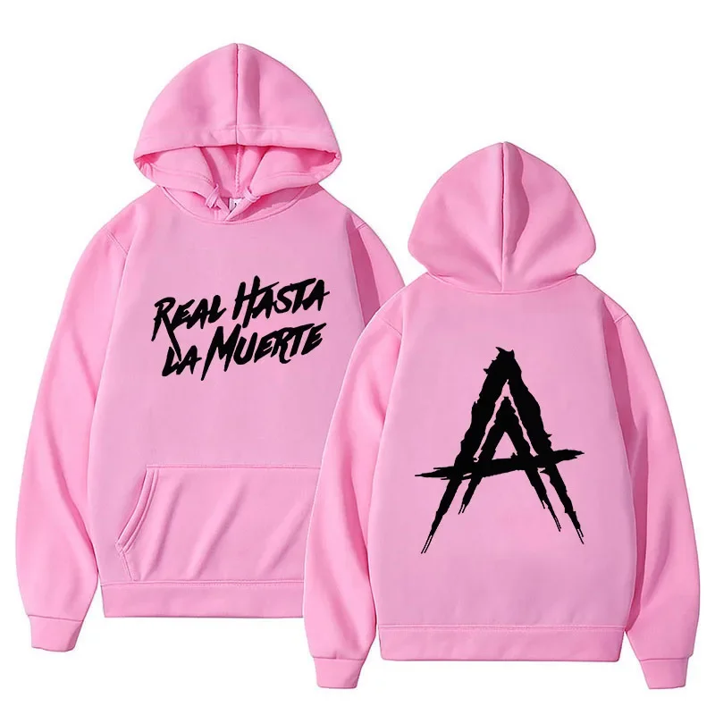 เสื้อฮู้ด Anuel AA อัลบั้ม Real Hasta La Muerte สำหรับผู้ชาย/ผู้หญิง เสื้อฮู้ดฮิปฮอป เสื้อแขนยาวสำหรับฤดูหนาว สไตล์ฮาราจูกุ เสื้อฮู้ดสำหรับฤดูใบไม้ผลิและฤดูใบไม้ร่วง