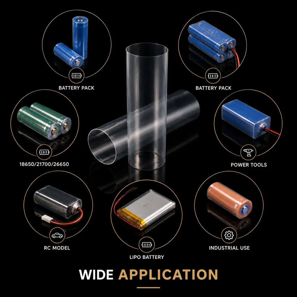1/2/3/5/10M Transparent PVC Heat Shrink Tube Width 30~300mm Soft and Fast Shrinkage for Transparent Heat Shrink Tubing in Cables