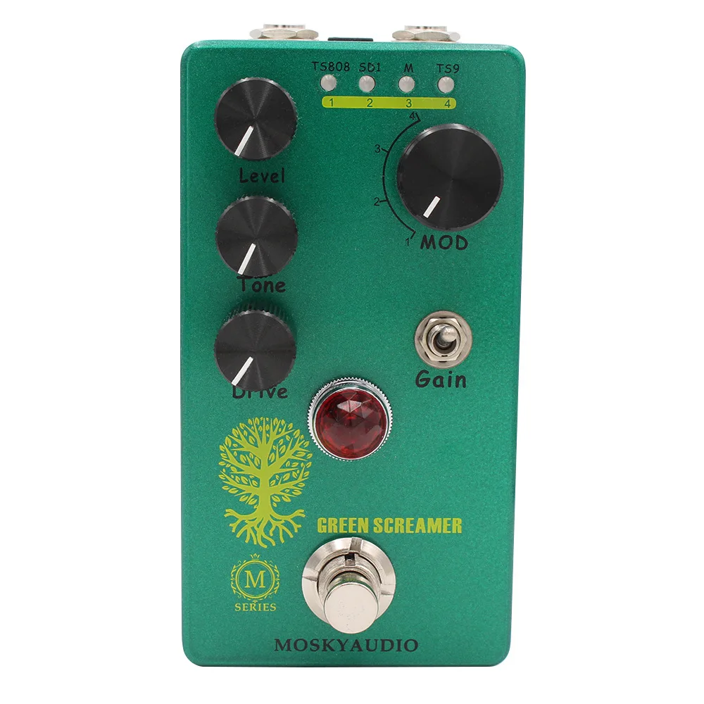 mosky-green-screamer-guitar-effect-pedal-booster-overdrive-4-mode-switch-level-tone-drive-controls-compact