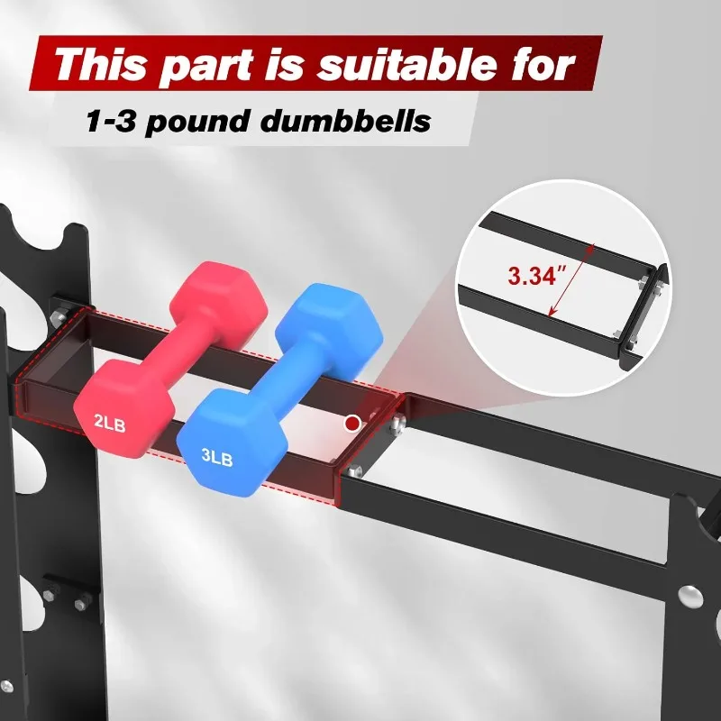 Dumbbell Rack Stand Only, Weight Rack for Dumbbells Strength Training Dumbbell Racks Red and Black 5 Tier 450LBS