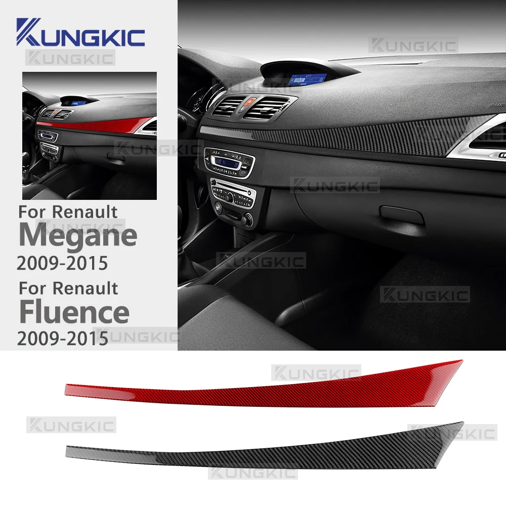 Real Soft Carbon Fiber For Renault Fluence Megane 3 RS 2009 2010 2011 2012 2013 2014 2015 Car Below Dashboard Air Vent Sticker