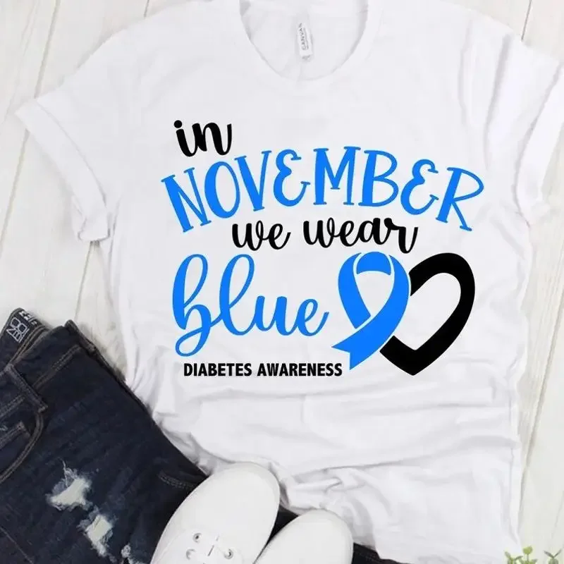 T-shirt de sensibilisation au diabète, en novembre, nous portons une chemise bleue, cadeau caritatif