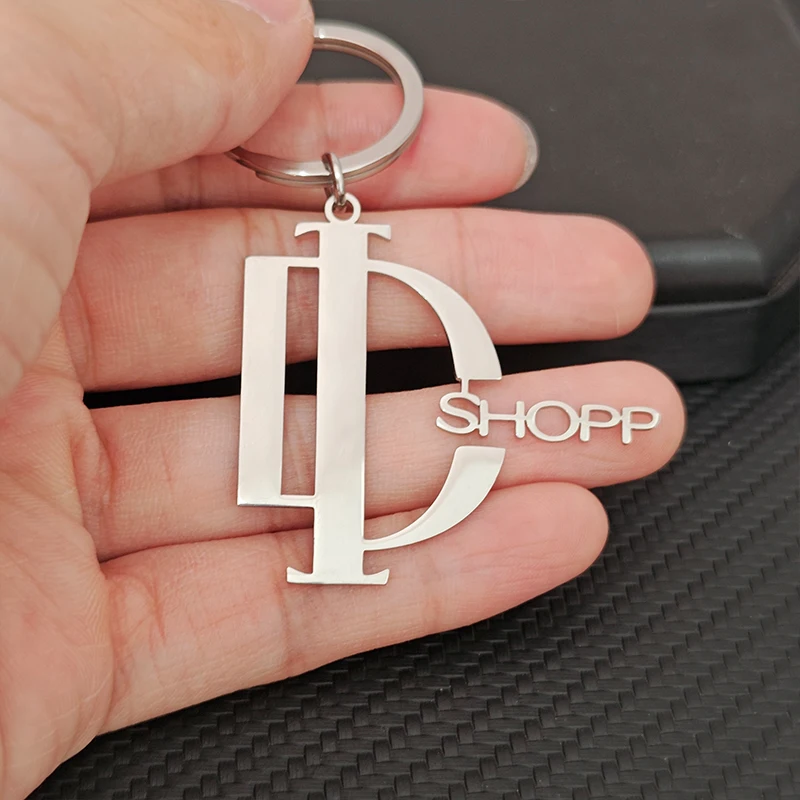 Customized Any Photo Logo Personalized Keychain Children Drawing Jewelry Gift Custom Keychain Pairing Stainless Steel Keyholders