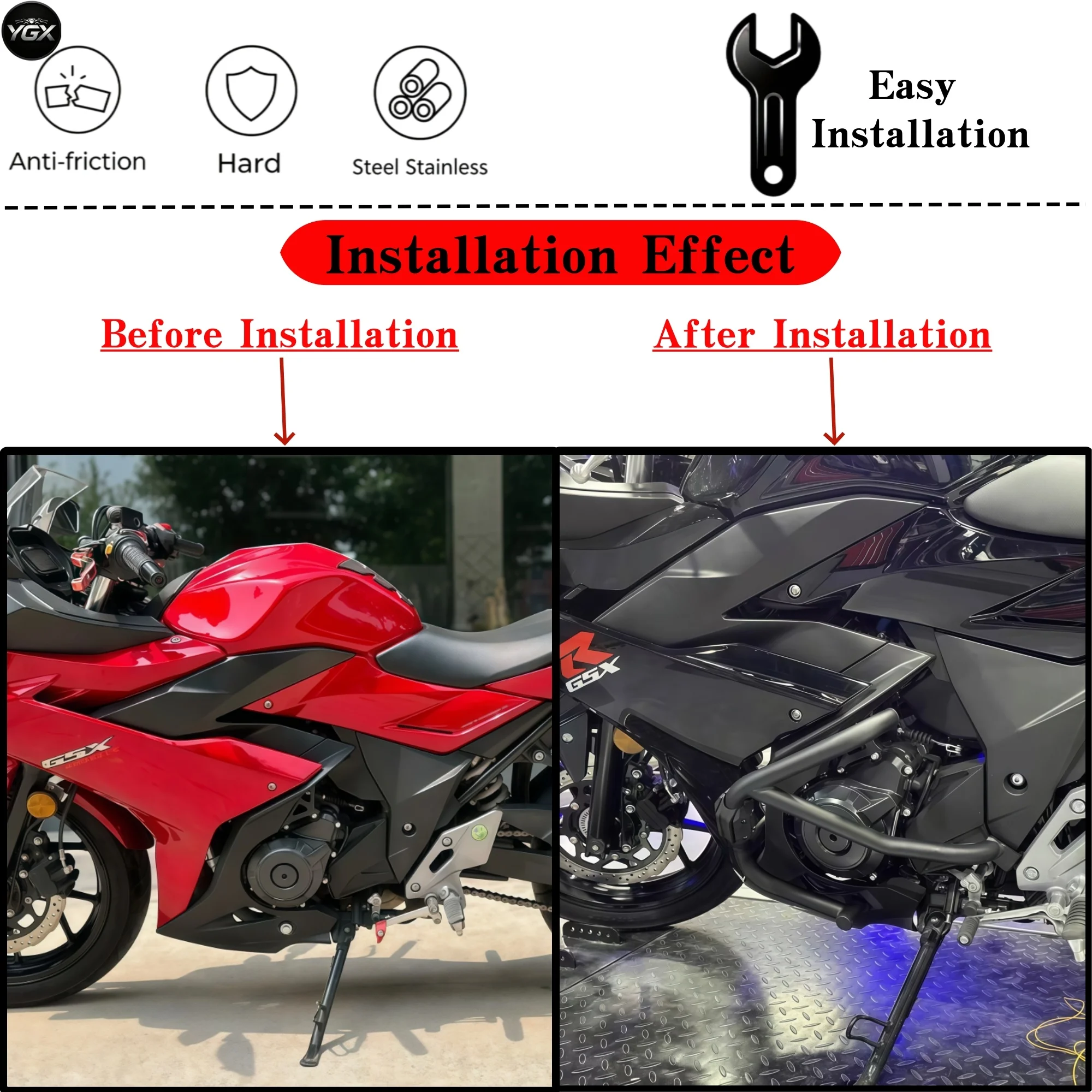 Motorcycle Crash Bar Engine Guard Highway Bumper Anti-Drop Tank Frame Protector For Suzuki GSX250R 2018- 2021 GSX250 Accessories