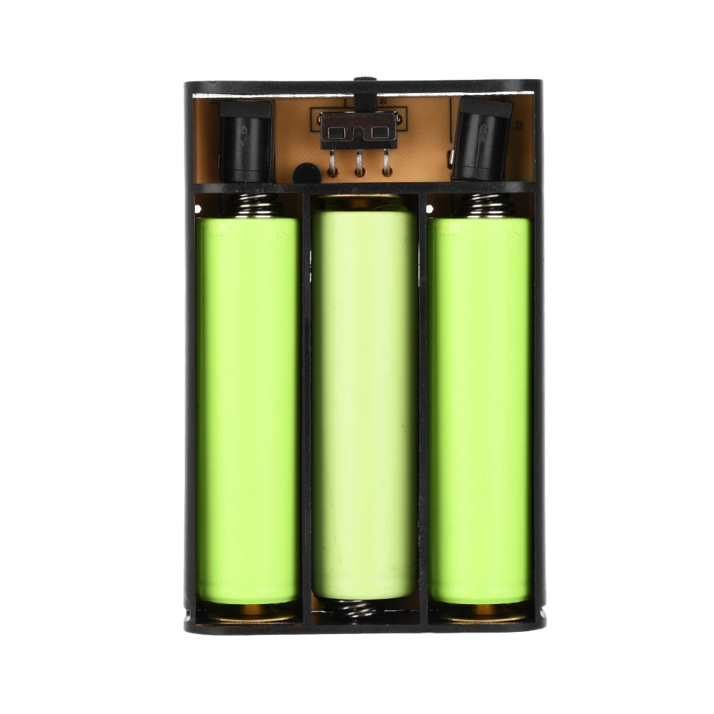 12V Rechargeable 3 Cell Solderless 18650 Tandem Battery Pack Removable With Protection With Lid With DC Holder