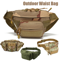 Outdoor Waist Bag Men's Tactical Waterproof Molle Camouflage Hunting Hiking Climbing Nylon Mobile Phone Belt Pack Combat Bags