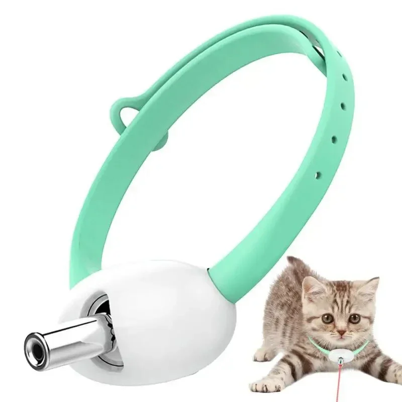 Laser inteligente para gatos, coleira elétrica, brinquedos ajustáveis para gatos, treinamento de exercício interativo, máquina de corte de cabelo recarregável por USB T