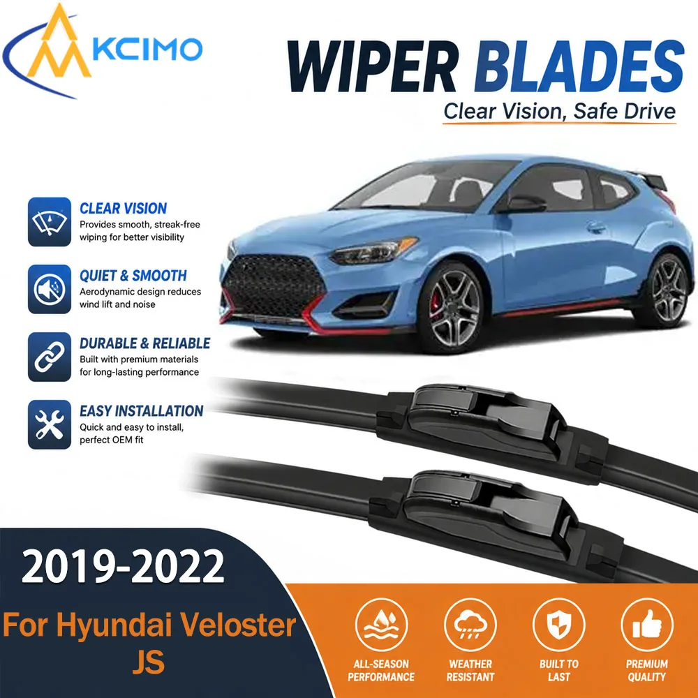 For Hyundai Veloster JS 2019-202 Replacement Windshield Wiper Blades Set Durable Rubber Streak-Free Wiping Simple Installation