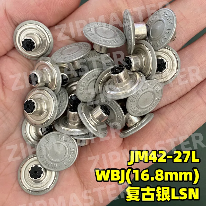 

YKK I-Button WBJ Denim Button Jacket Jeans Buckle Waist Button Garment Accessories JM42 Retro Silver 17mm100pcs/20pcs