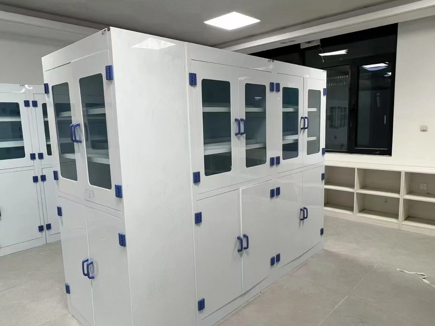 실험실 장비 PP 시약 약품 산 저장 캐비닛 (선반 포함)