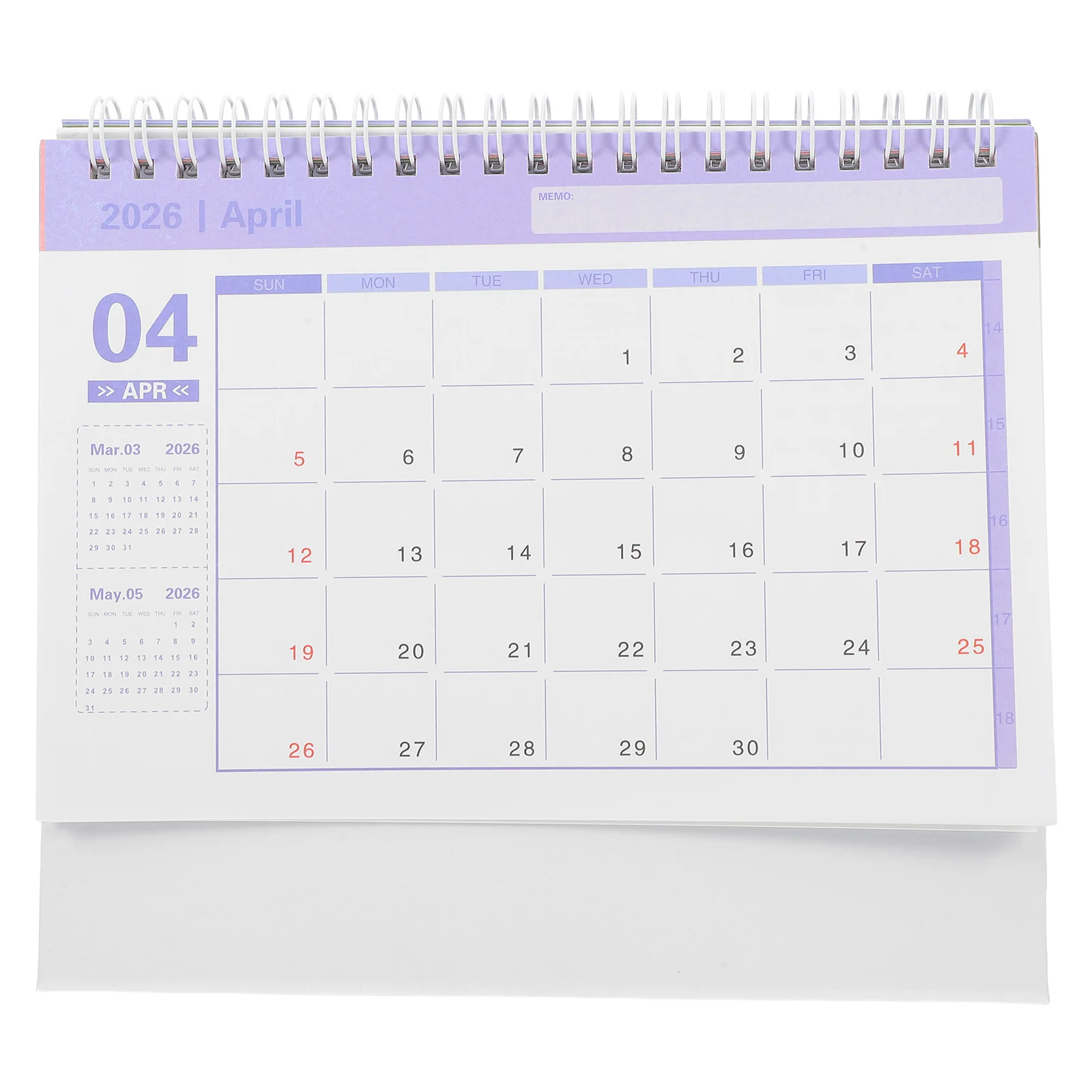 

2026 Desk Calendar Compact Purple Flip Stand Up For Daily Planning Office Home Organization 2025-2026 Table Calendar Mini