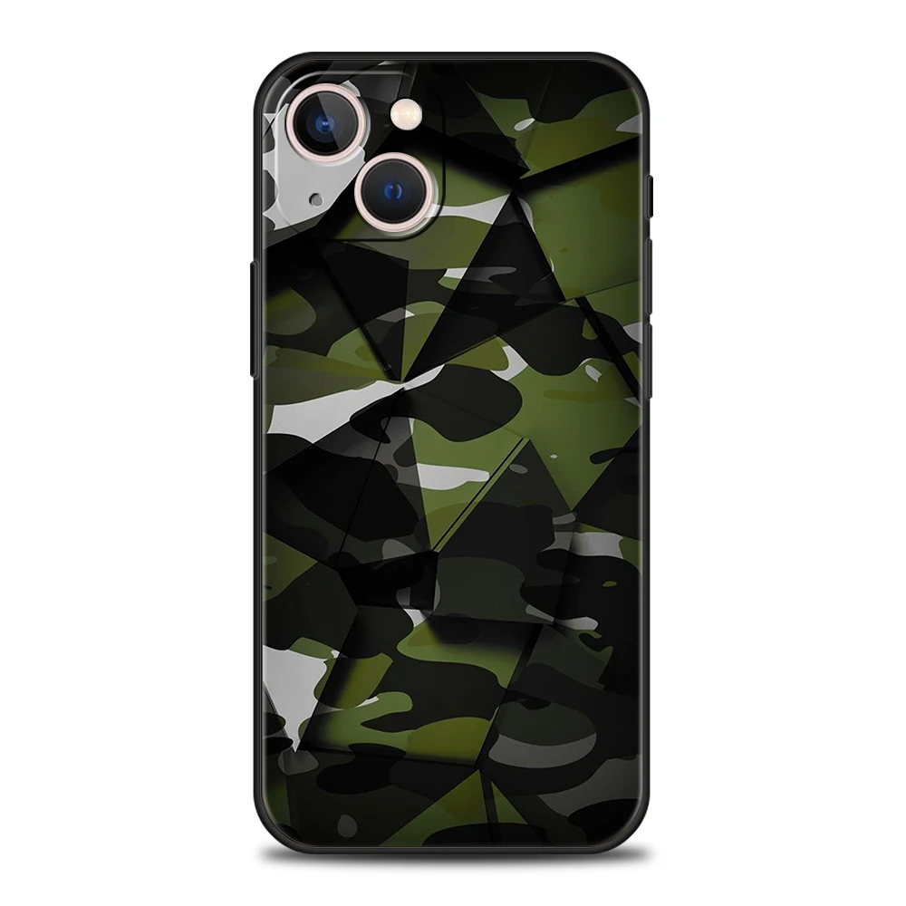 Camouflage Camo Military Phone Case for iPhone 16 15 14 13 12 Pro Max 11 Pro Max 7 8 Plus XS XR Max Shockproof Soft Shell Bag