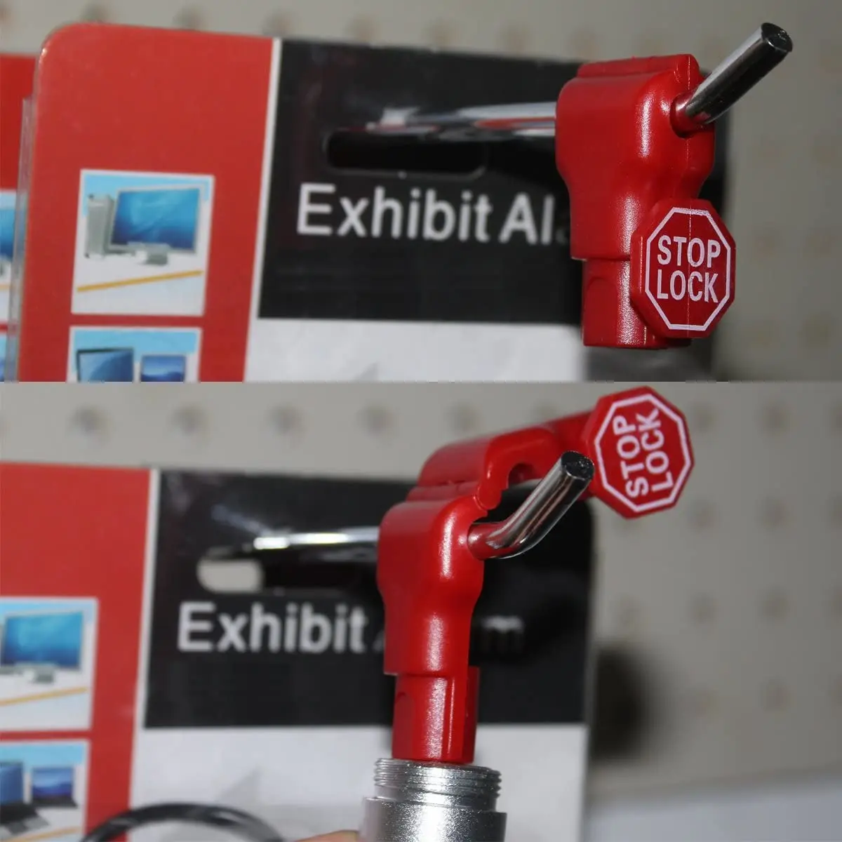 ABYL Peg Hook Lock Stop Lock 100 Pieces Plastic Red Stop Lock Anti-Theft Lock Retail Pin Hook Safety Display Hook Lock