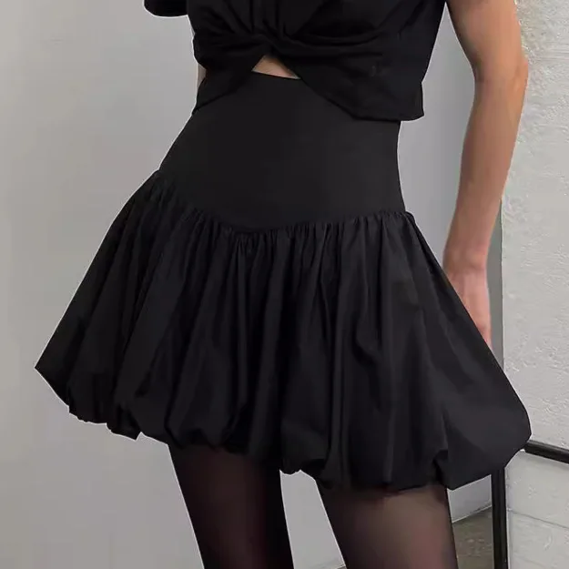 

European and American new style pure cotton high waisted floral bud skirt commuting fashionable half skirt