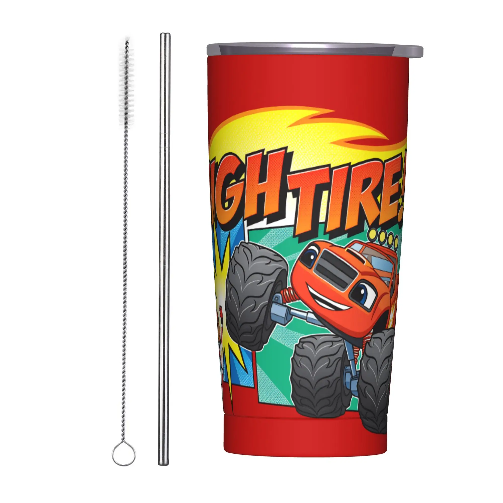 B-Blaze and the Monster M-Machines Tumbler  Beach Large Capacity Thermal Mug Keep Heat Hot Drinks Milk Tea Water Bottle,